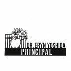 Personalized Principal Desk Name Plate - Custom School Administrator Stainless Steel Table Sign - Educator & Teacher Office Decor