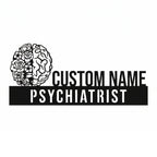 Personalized Psychiatrist Desk Name Plate - Custom Stainless Steel Doctor Table Sign - Medical Clinic & Hospital Office Decor