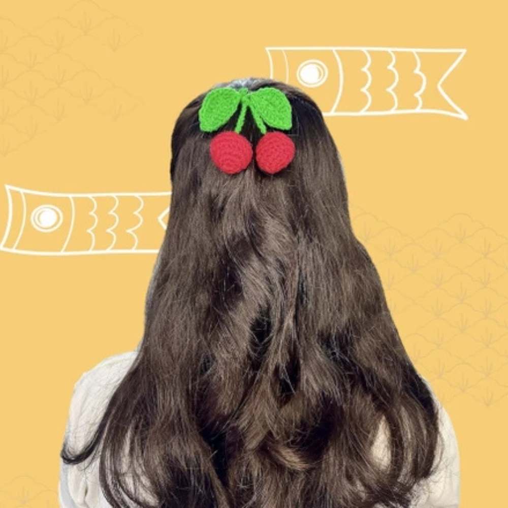 Red Cherry Crochet Hair Tie