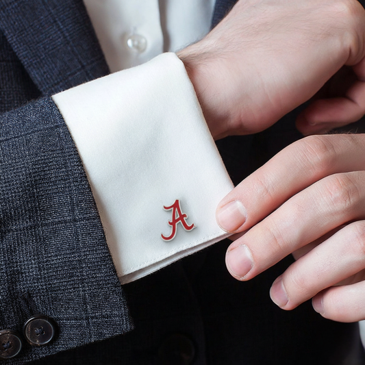 Moskai Personalised Initial Enamel Cufflinks in Red | Custom Luxury Cufflinks for Men & Women