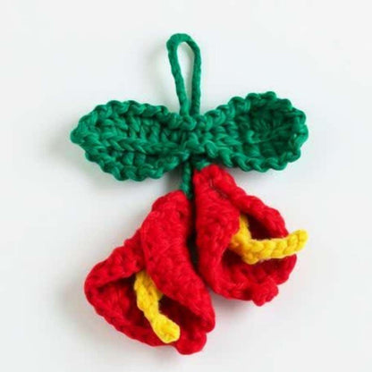 Red Flower Crochet Keychain