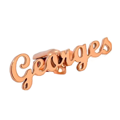 Personalized Name Cufflinks for Men - Custom Brass Shirt Cufflinks for Wedding & Business