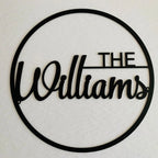 Personalized Round Ring Metal Surname Nameplate - Custom Home Entrance Decor 15 Inches