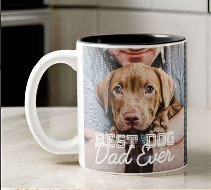 Moskai Best Dog Dad Photo Mug – Personalized Gift for Pet Fathers