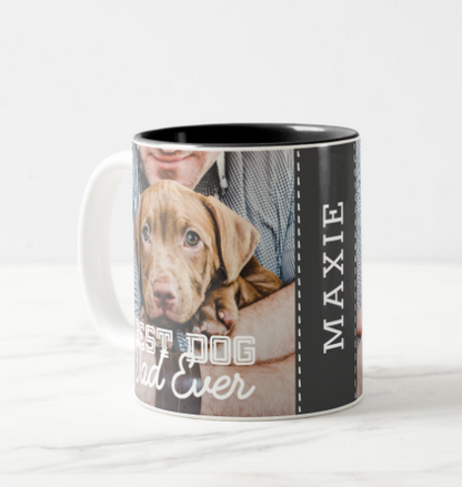 Moskai Best Dog Dad Photo Mug – Personalized Gift for Pet Fathers