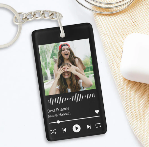 Moskai Custom Friendship Photo Keychain – Music Theme Gift