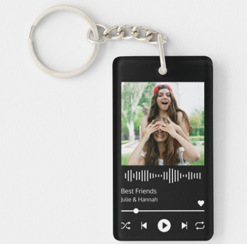 Moskai Custom Friendship Photo Keychain – Music Theme Gift