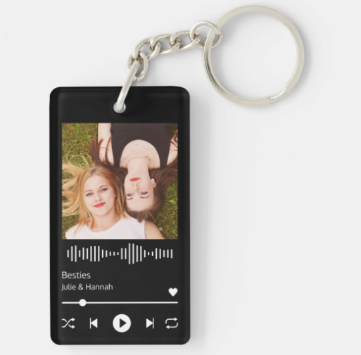 Moskai Custom Friendship Photo Keychain – Music Theme Gift