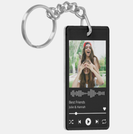 Moskai Custom Friendship Photo Keychain – Music Theme Gift