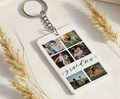 Moskai Personalized Grandma Photo Grid Collage Keyring