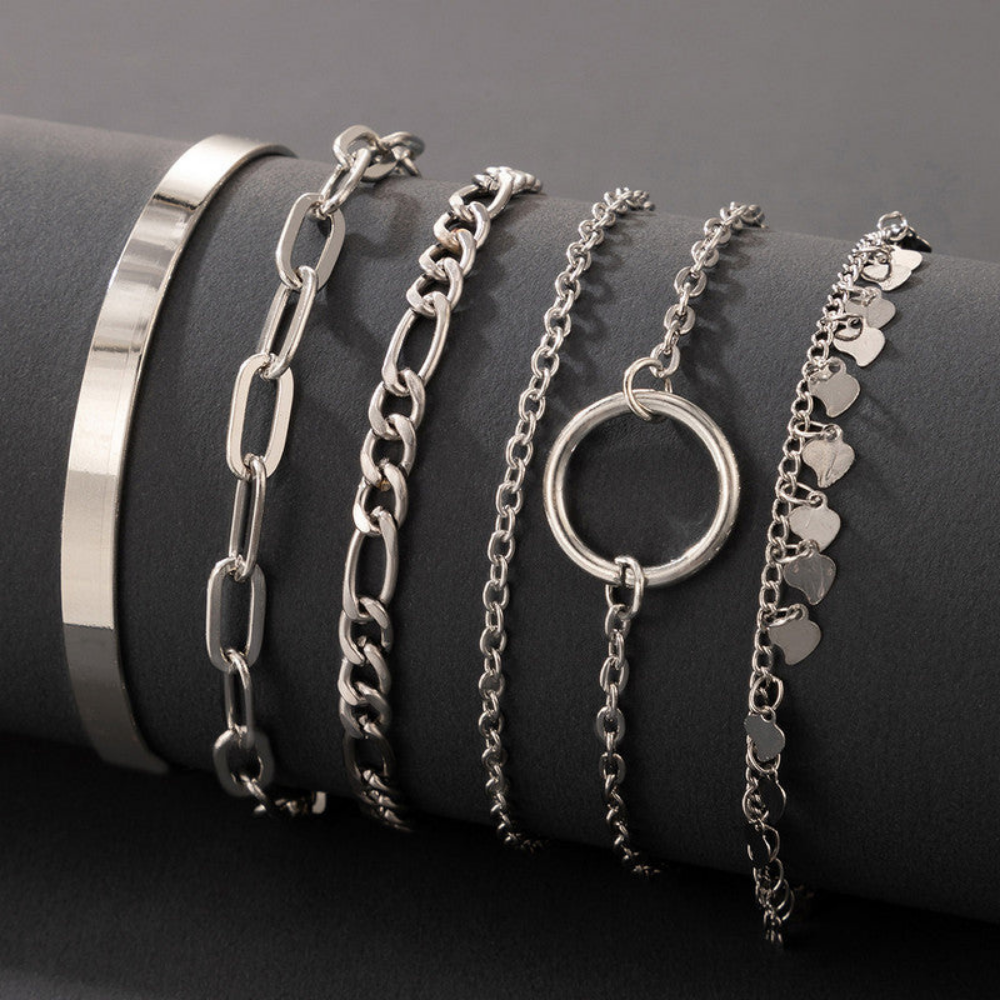 Silver Toned Silver Plated Bracelet | Contemporary Stackable Design
