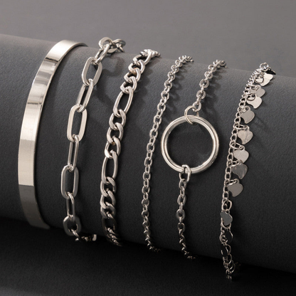 Silver Toned Silver Plated Bracelet | Contemporary Stackable Design