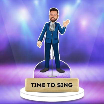 Singer Personalized Caricature Desk Stand | Custom Made by Moskai