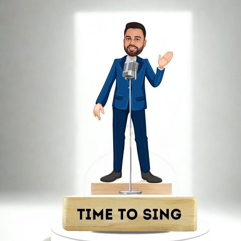 Singer Personalized Caricature Desk Stand | Custom Made by Moskai