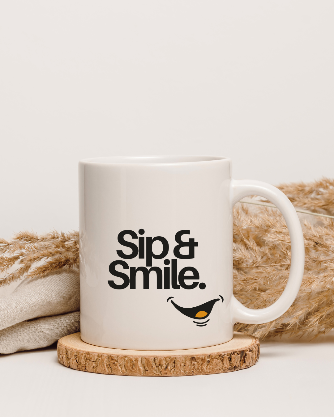 Moskai Sip & Smile Personalised Coffee Mug | White 11oz
