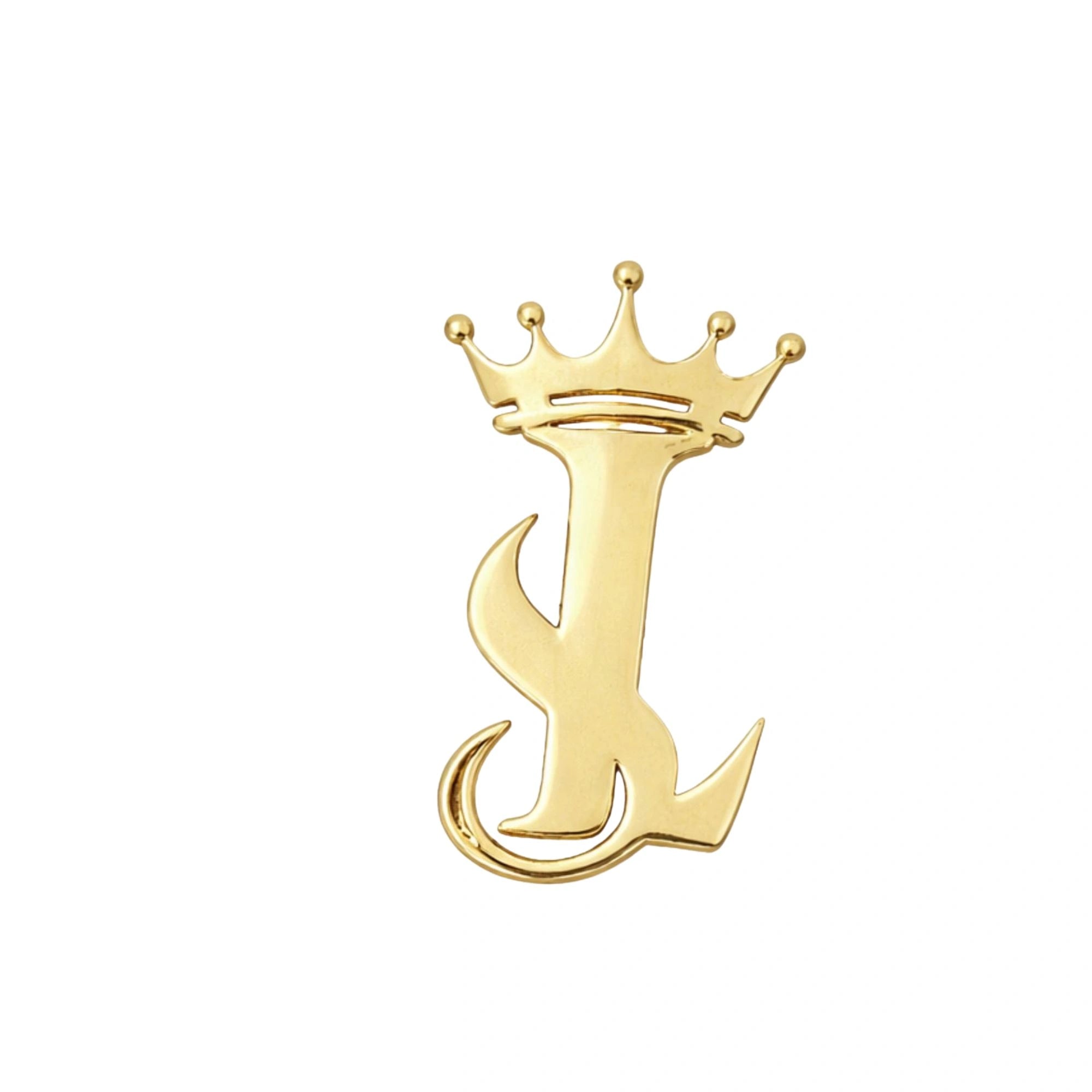Personalized Crown Initial Name Brooch with Interlocking Letter Designs for Blazers, Suits, and Sarees