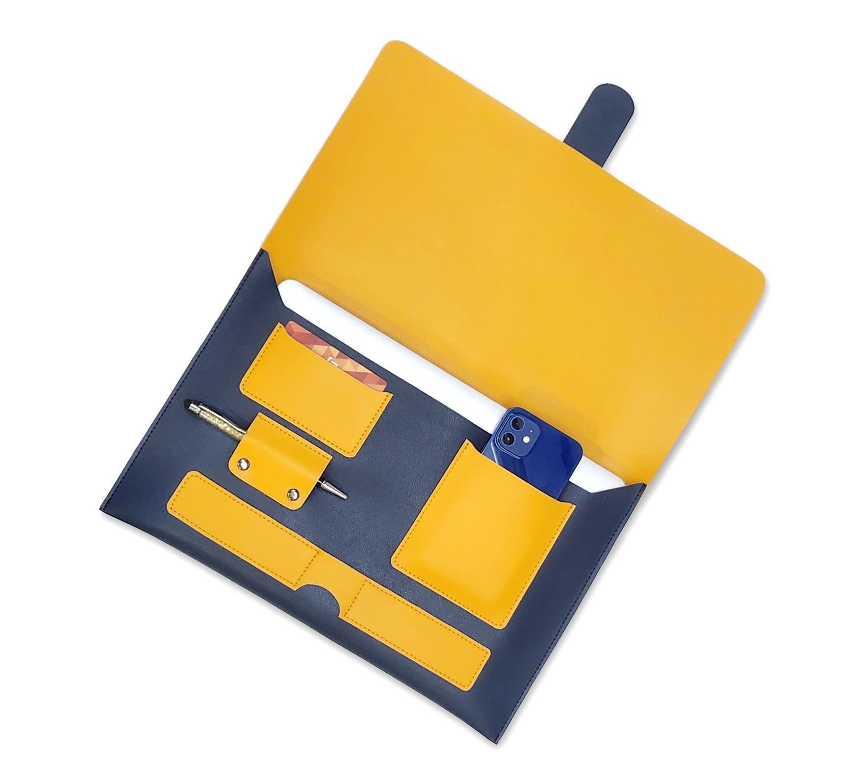 Laptop Sleeve Cum Organizer | Yellow & Blue