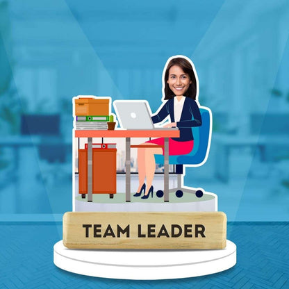 Team Leader Personalised Caricature Showpiece – Office Gift by Moskai
