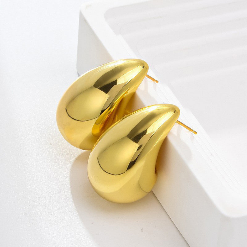 MOSKAI Tear Drop Earrings Gold Finish | Elegant Fashion Jewelry