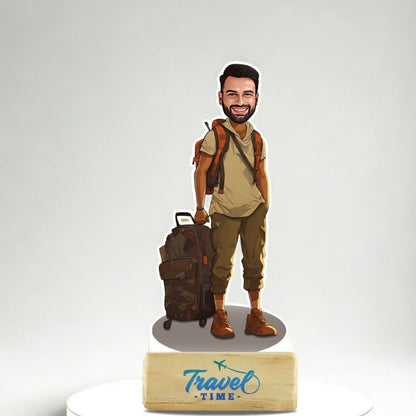 Personalized Traveller Man Caricature – Custom Moskai Gift