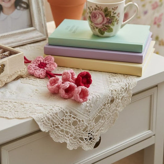 Elegant Pink Crochet Bag Charm