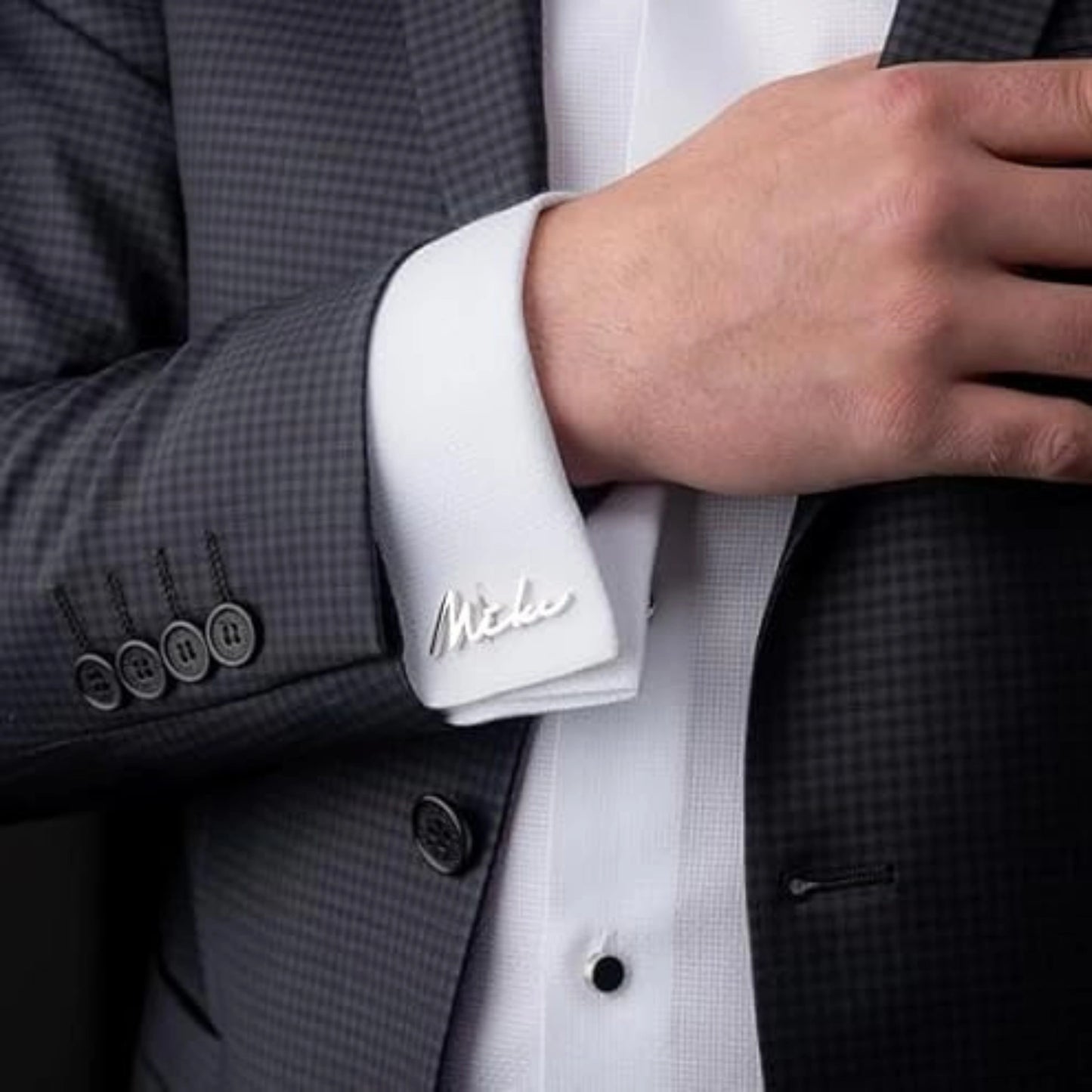 Custom Full Name Cufflinks for Men Personalized Wedding Groom Formal Accessory