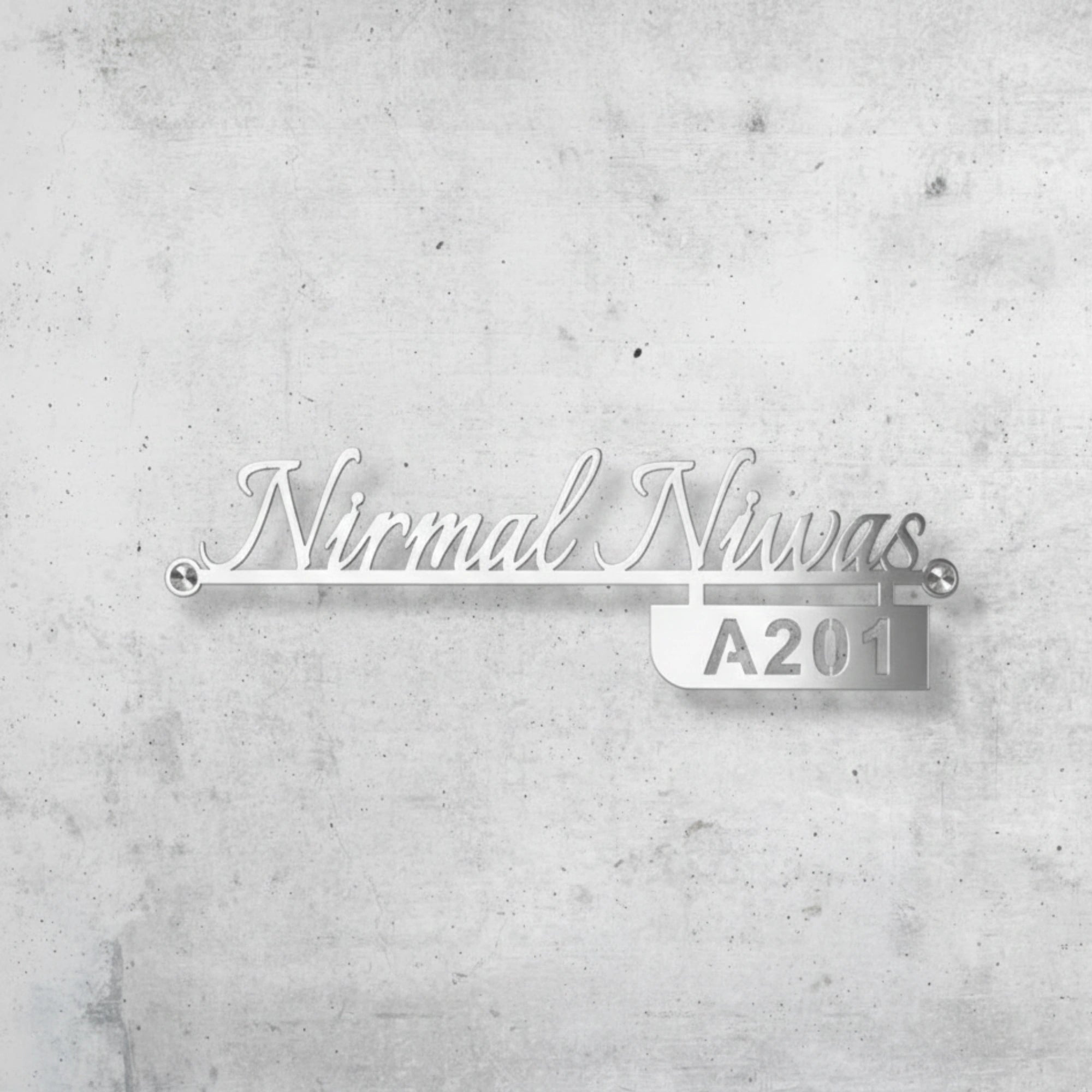 Personalized Laser-Cut Metal Nameplate with House Number - Custom Home Decor 7x8 Inches