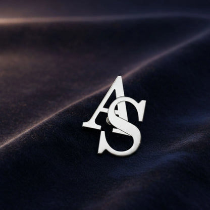 Custom Initial Brooch for Men – Sleek Monogram Brass Lapel Pin for Coat, Suits, Sarees, and Blazers