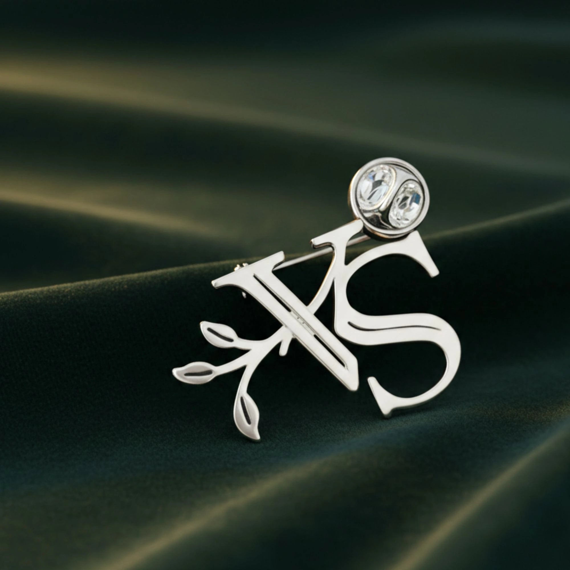 Signature Custom Initial Name Brooch – Monogram Initial Lapel Pin for Suits, Blazers & Ethnic Wear