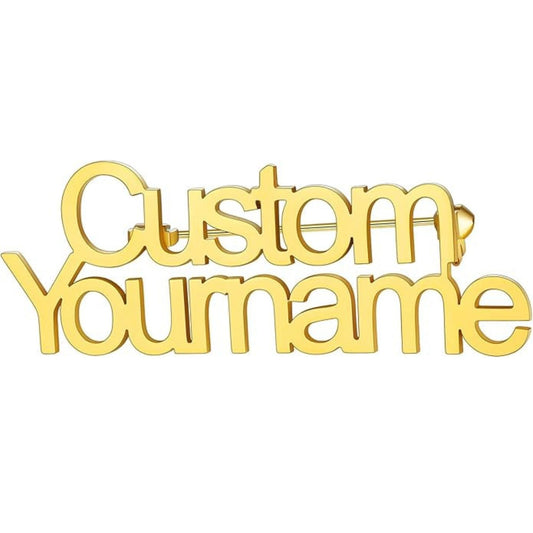 Custom Name Pin Brooch for Men & Women | Personalized Name Tag for Wedding Ladki Wale Ladka Wale | Stylish Name Badge for Coat Blazer Suit Jacket | Corporate Logo Brooch