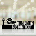 Personalized Pilot Desk Name Plate - Custom Aviation Stainless Steel Table Sign - Airline Captain & Aviator Office Decor