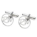 Personalized Round Initial Cufflinks for Men – Custom Monogram Brass Cufflinks for Wedding, Groom & Formal Wear