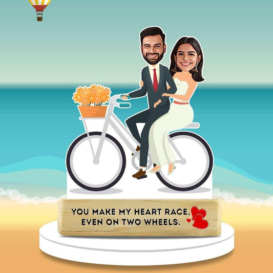 Personalized Valentine Love Couple Caricature Table Stand | Moskai