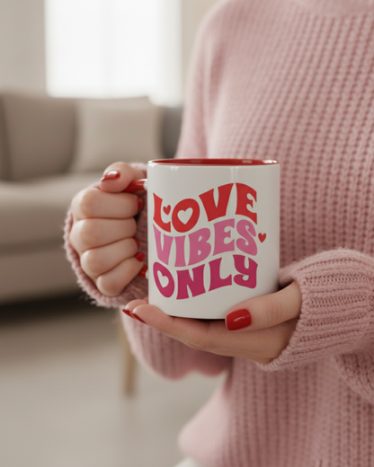 MOSKAI Valentine Special Love Vibes Only Personalised Mug