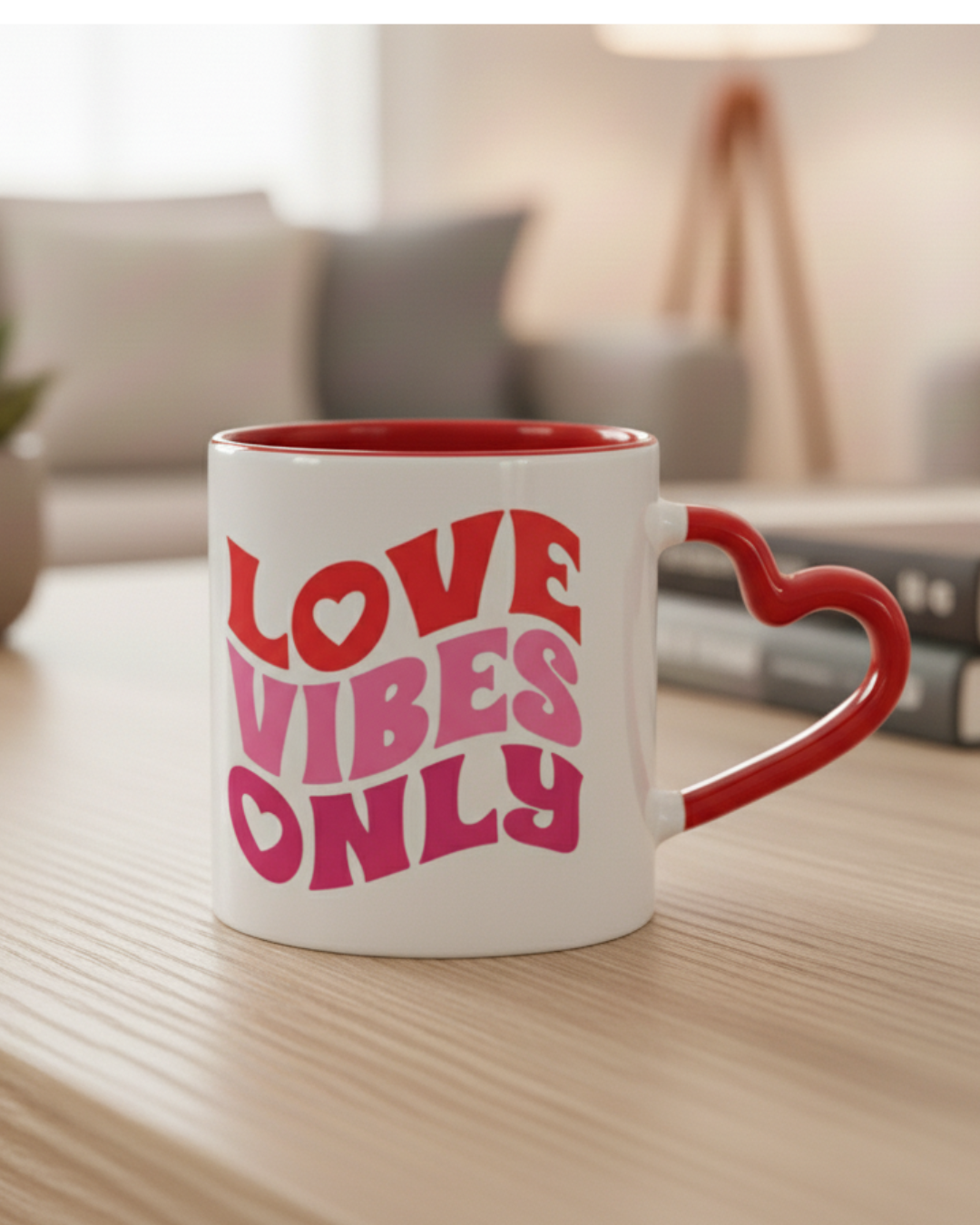 MOSKAI Valentine Special Love Vibes Only Personalised Mug