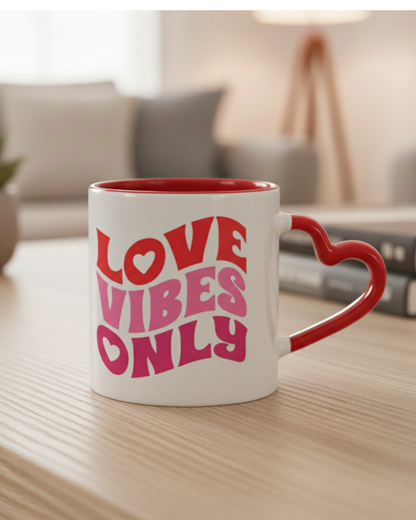 MOSKAI Valentine Special Love Vibes Only Personalised Mug