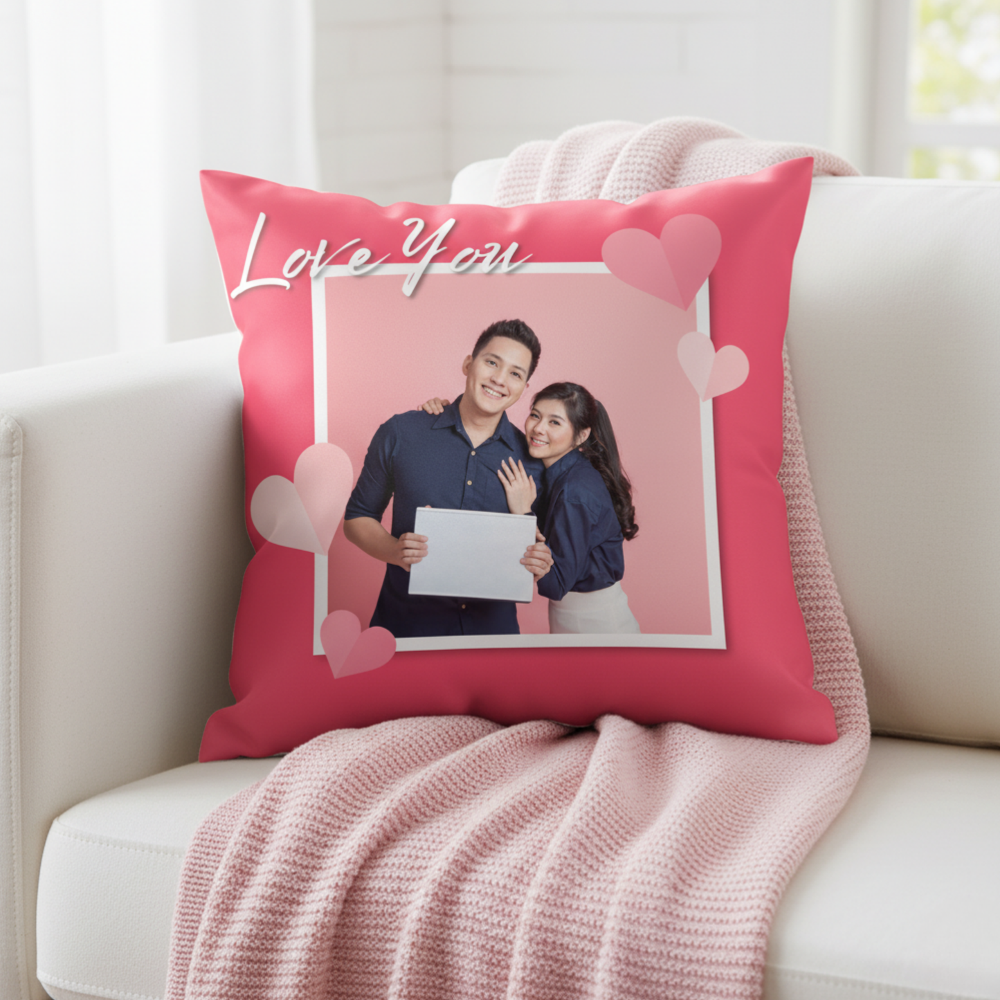 MOSKAI | Valentine Rose Day Cushion | Personalized Photo Pillow