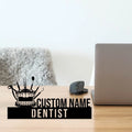 Custom Dentist Desk Name Plate - Personalized Stainless Steel Doctor Desk Sign, Dental Clinic Office Decor
