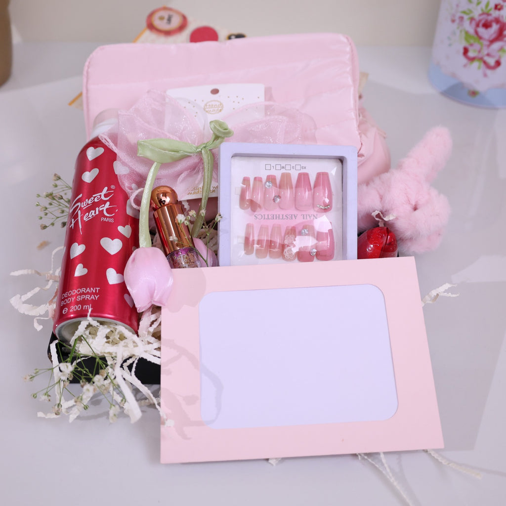 Sweet Love Self-Care Gift Hamper for Her | Pink Valentine & Birthday Gifting Box
