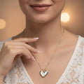 Moskai Elegant White Enamel Heart Pendant Necklace for Women