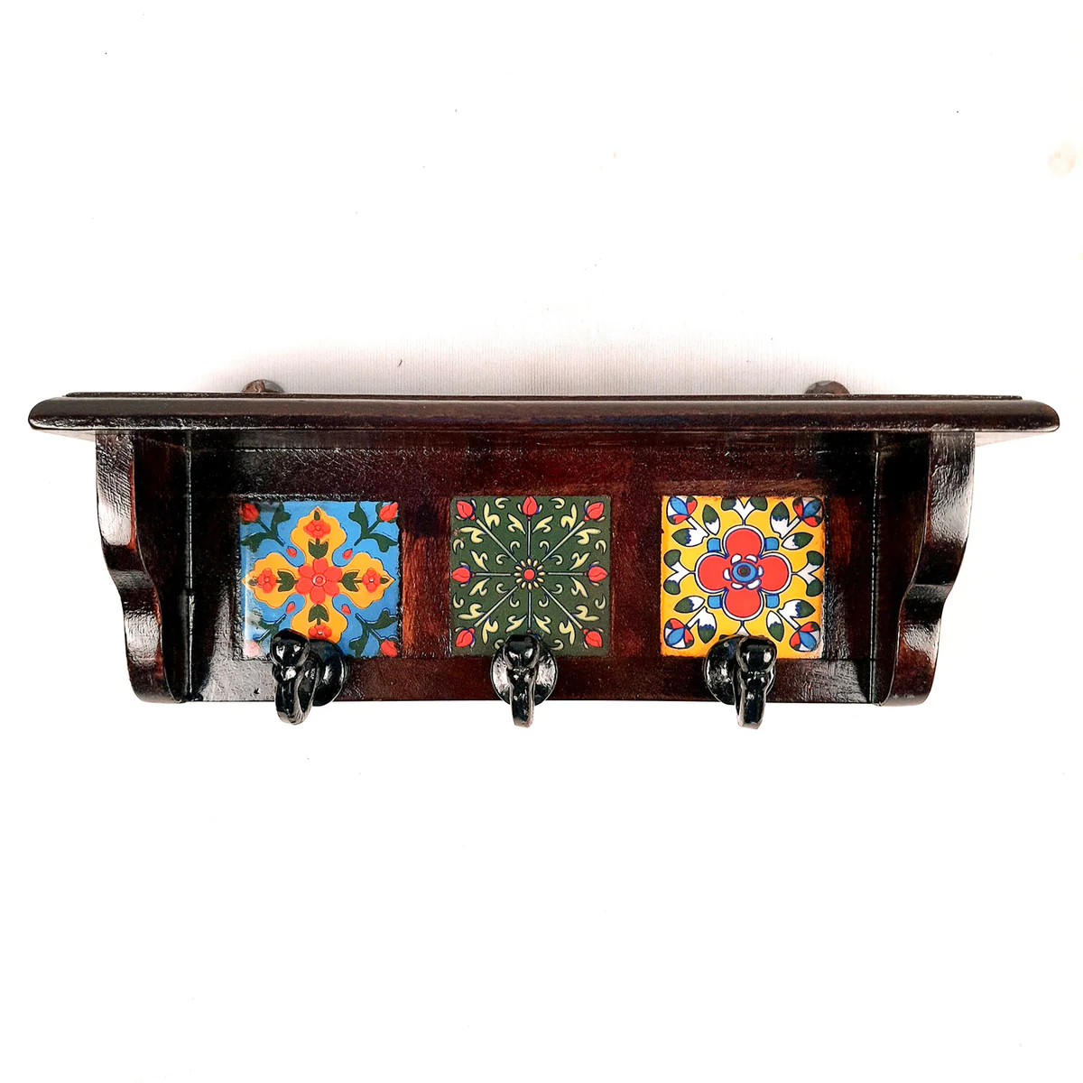 Moskai Ceramic Tile Key Holder Stand – Vintage Indian Art-Inspired
