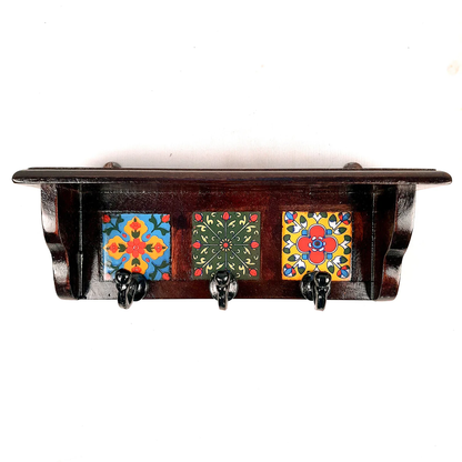 Moskai Ceramic Tile Key Holder Stand – Vintage Indian Art-Inspired