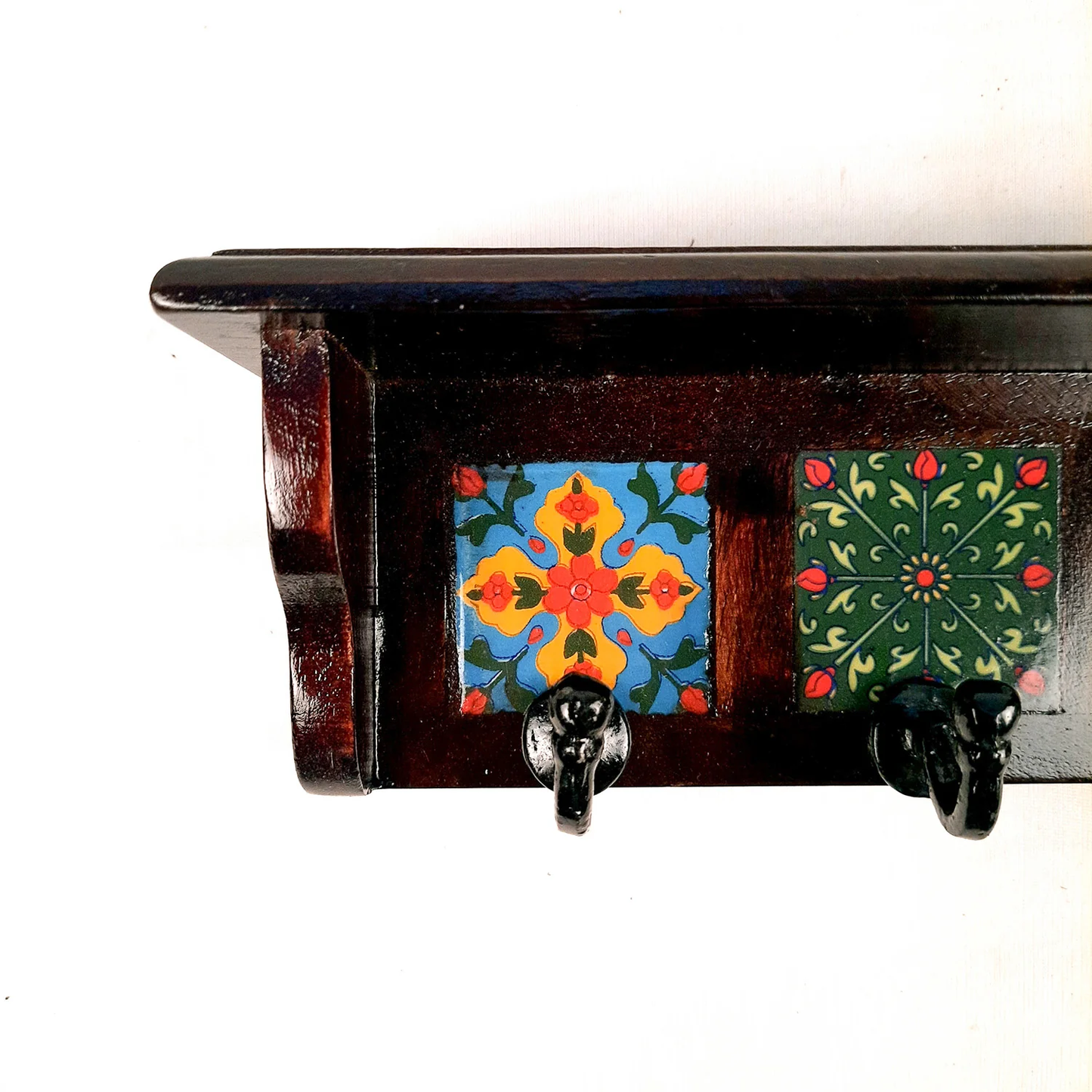 Moskai Ceramic Tile Key Holder Stand – Vintage Indian Art-Inspired
