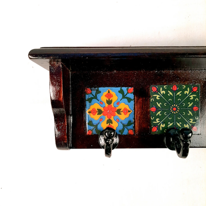 Moskai Ceramic Tile Key Holder Stand – Vintage Indian Art-Inspired