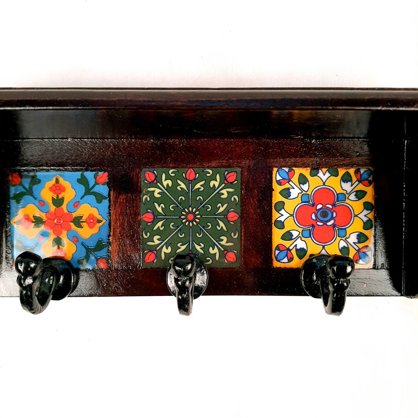 Moskai Ceramic Tile Key Holder Stand – Vintage Indian Art-Inspired