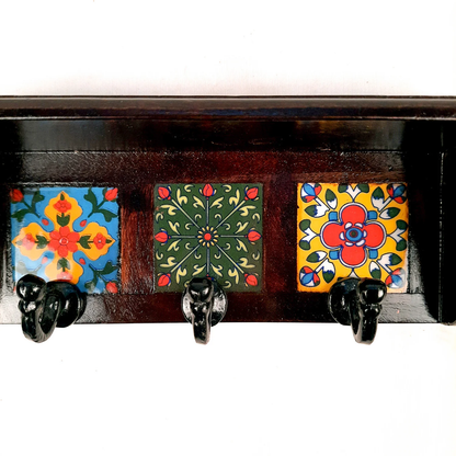 Moskai Ceramic Tile Key Holder Stand – Vintage Indian Art-Inspired