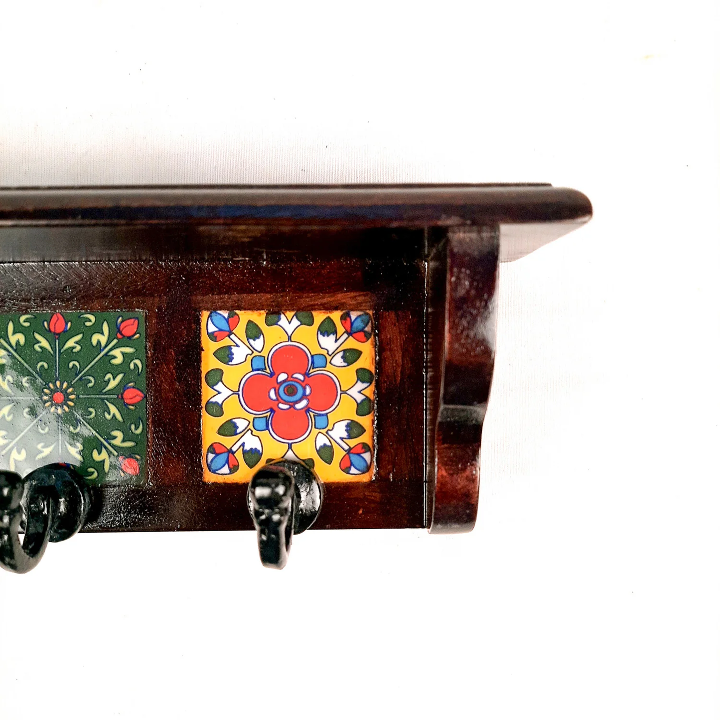 Moskai Ceramic Tile Key Holder Stand – Vintage Indian Art-Inspired