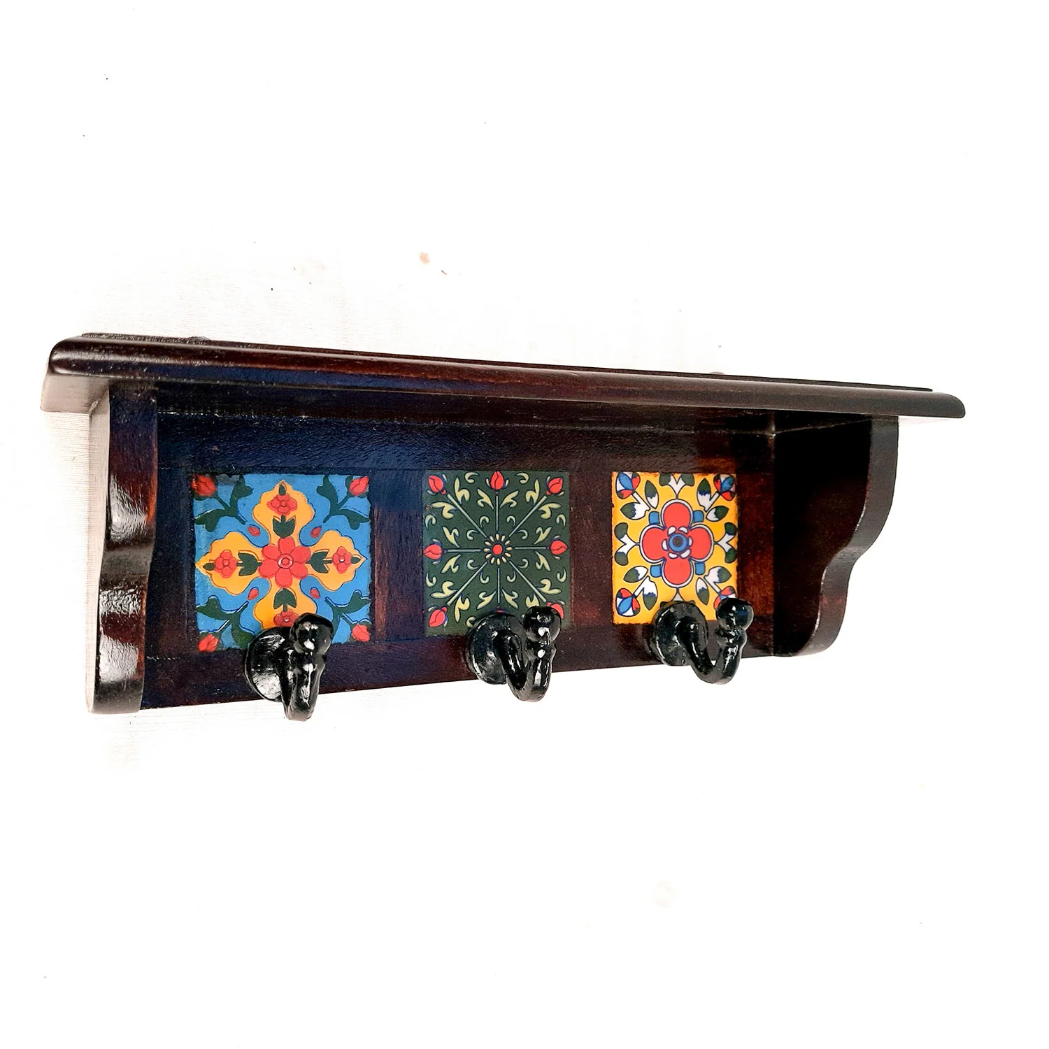 Moskai Ceramic Tile Key Holder Stand – Vintage Indian Art-Inspired