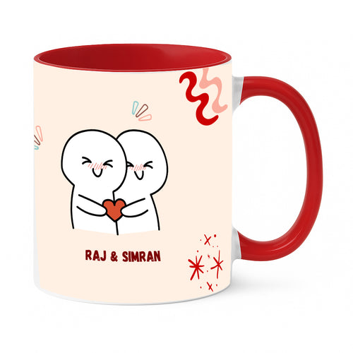 Custom Couple Illustration Mug with Names Moskai Personalized Gifts