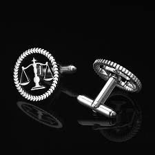 Premium Scales of Justice Lawyer Cufflinks - Professional Advocate Symbol Suit Studs in Brass - Executive Legal Profession Accessory & Lawyer Gift Set